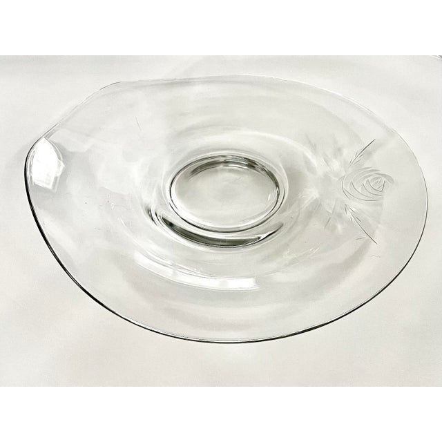 Genuine vintage serving platter by Fostoria. Elegant blown glass in the classic etched Rose pattern. Crafted in the 1950s,...