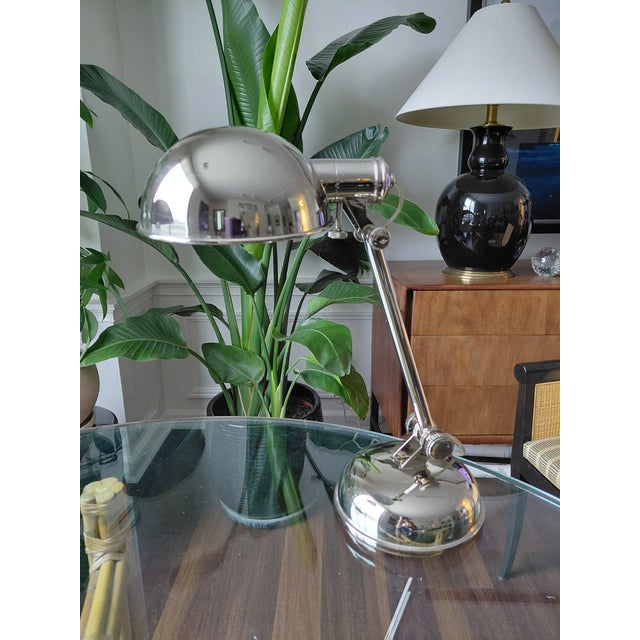 Late 20th Century Ralph Lauren Home Polished Chrome Articulated Desk Lamps - a Pair For Sale In Atlanta - Image 6 of 10