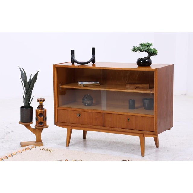 1960s Vintage Sideboard with Glass Sliding Doors, 1960s For Sale - Image 5 of 14