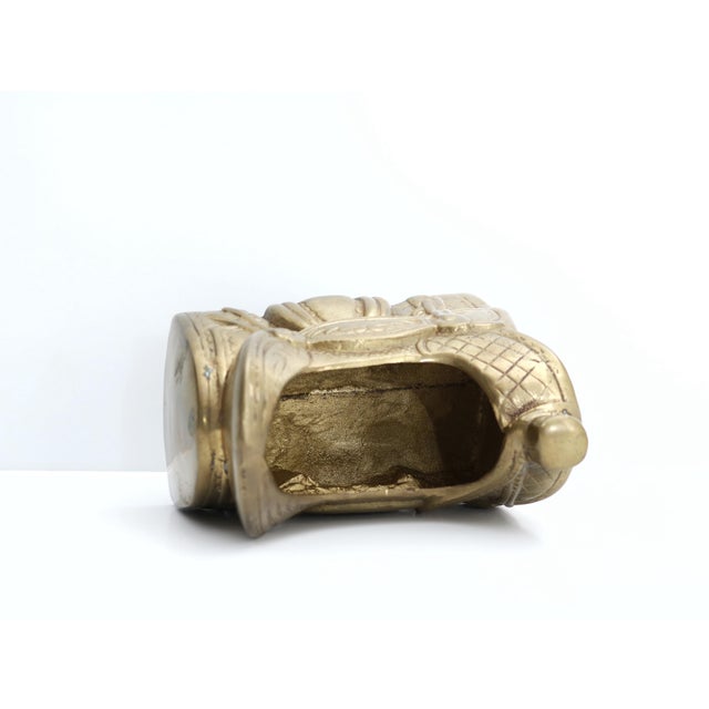 Vintage Brass Saddle Planter: Farmhouse Decor For Sale - Image 10 of 11
