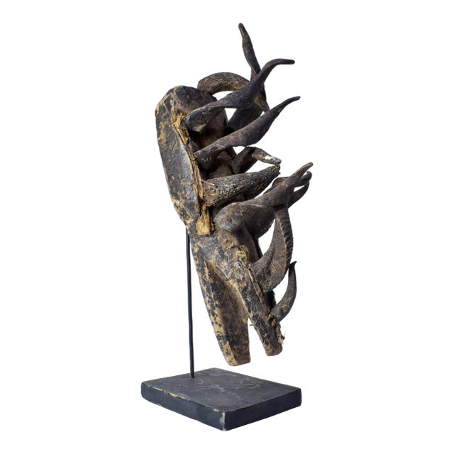 Early 20th Century Dan, Wee, Kran, Guerre Guere Mask on Stand For Sale