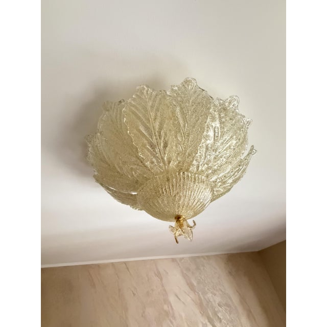 Venetian Murano Glass Hanging Lamp in the style of Barovier & Toso, 1980s For Sale - Image 6 of 13