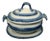 1800s Pearlware Blue Feather Edge Sauce Tureen and Under Tray Platter - a Pair For Sale