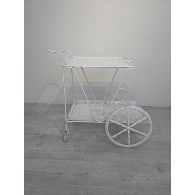 Vintage Mobile Serving Bar Cart For Sale - Image 4 of 13