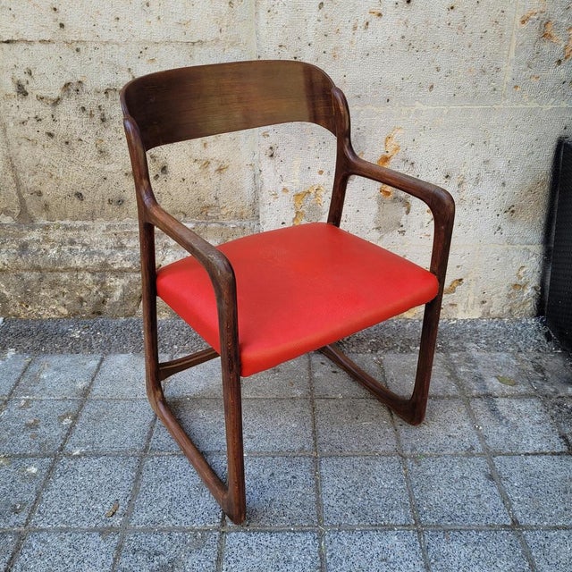 Mid-Century Wooden Traineau Chairs from Baumann, France, 1960s, Set of 2 For Sale - Image 12 of 18