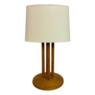 Pine Table Lamp with Rod Base, 1980s For Sale