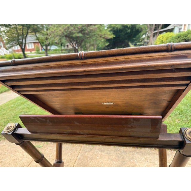 Wood Vintage Faux Bamboo Style Wooden Lectern Library Book Display Stand For Sale - Image 7 of 11