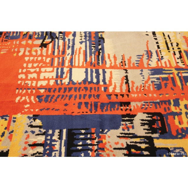 Textile Nazmiyal Collection Vintage "Running" Ege Art Rug For Sale - Image 7 of 8
