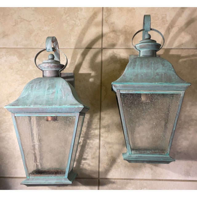 Pair of Vintage Solid Brass Lanterns - Timeless Elegance for Your Home For Sale - Image 10 of 10