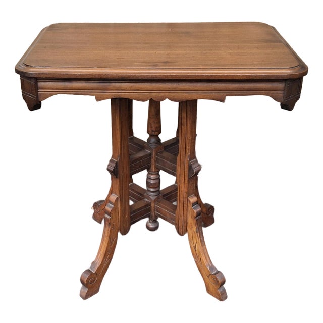 Late 19th Century Victorian Eastlake Style Walnut Side Table For Sale