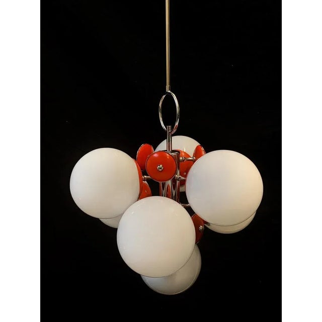 Metal Chandelier from Stilnovo, 1950s For Sale - Image 7 of 9