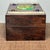 Wood Vintage Rosewood Jewelry Box With Abalone Shell & Jade Inlay | Chinoiserie Trinket Box For Sale - Image 7 of 9