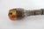 Stunning antique walking stick or gadget cane. Handle composed of horn discs in various tones of amber, brown, and...
