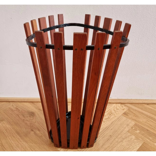 1960s Mid-Century Teak Umbrella Stand, Denmark, 1960s, Set of 2 For Sale - Image 5 of 12