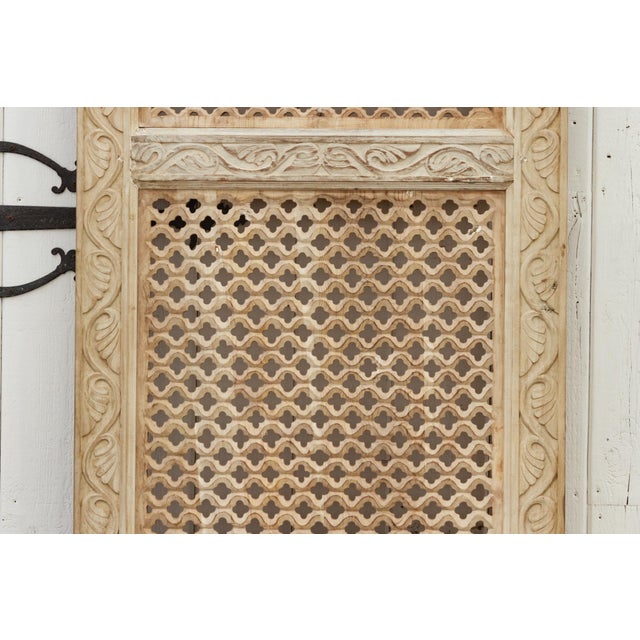 Handcarved Bleach Wood Safavid Jali Door Panel Chairish