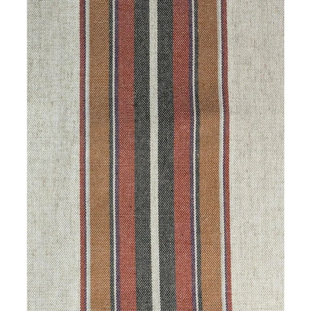 Traditional P Kaufmann "Yucatan Stripe" Russet Linen Blend Indoor/Outdoor Fabric-5 Yards For Sale - Image 3 of 6