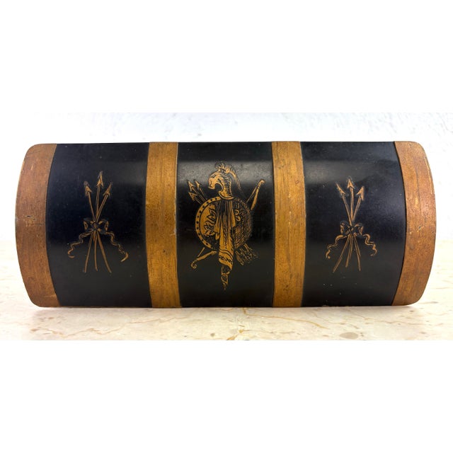 Black Vintage French Empire Style Toleware Trinket Box For Sale - Image 8 of 8