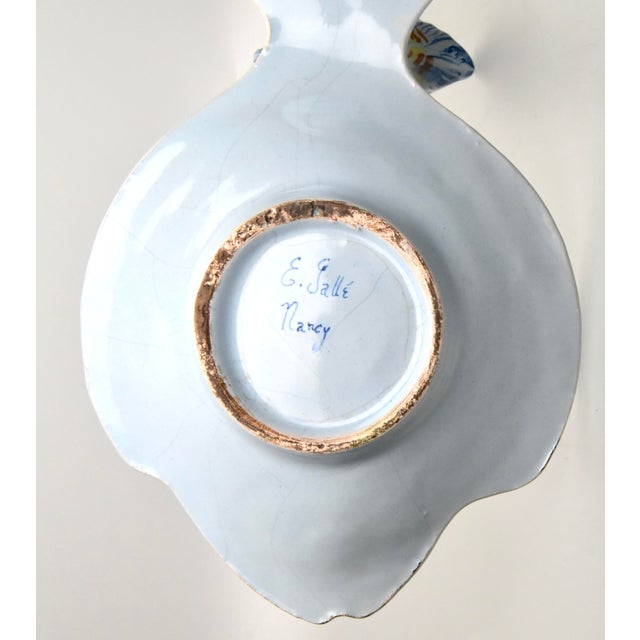 Emile Galle Antique Emile Gallé French Faience Hors d'Oeuvre Serving Dish For Sale - Image 4 of 4