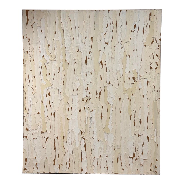 Circa 1998 Rex Ray Encaustic on Jute Painting For Sale