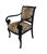 Black Elegant Vintage French Style Black Lacquer Wood Armchair W/Animal Print For Sale - Image 8 of 9