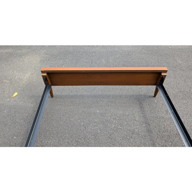 Wood Vintage Mid Century Modern Walnut Twin Bed Frame For Sale - Image 7 of 9