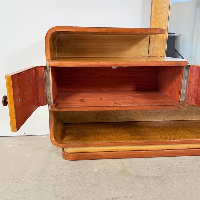 1950s Art Deco Style Dressing Table with Bakelite Handles in the style of Halabala, 1950s For Sale - Image 5 of 13