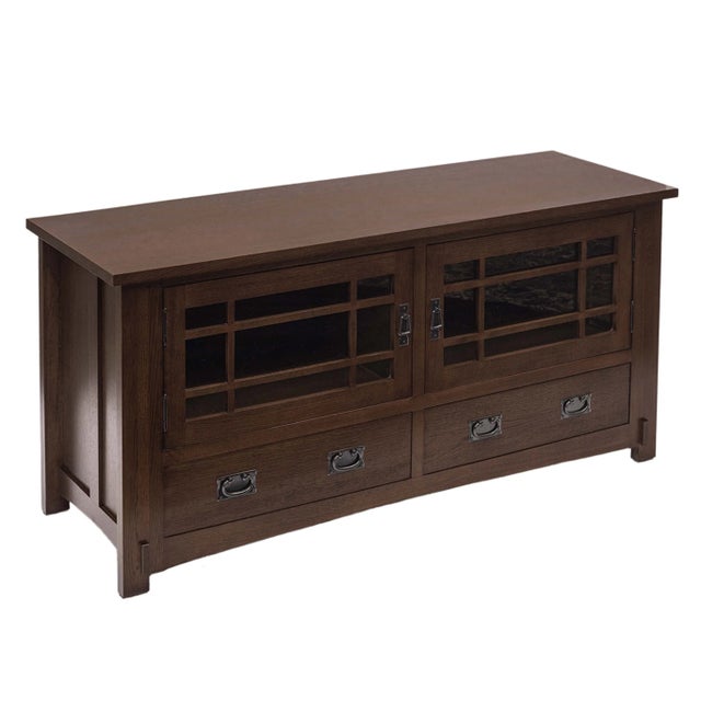 Elevate your entertainment space with the timeless Mission Quarter Sawn Oak TV Stand - 60". Designed in the Arts & Crafts...