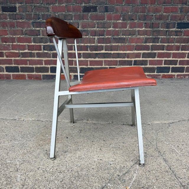 This is a rare late 50’s Widdicomb Mueller aluminum and wood side chair. This rare model represents a distinct era in mid-...