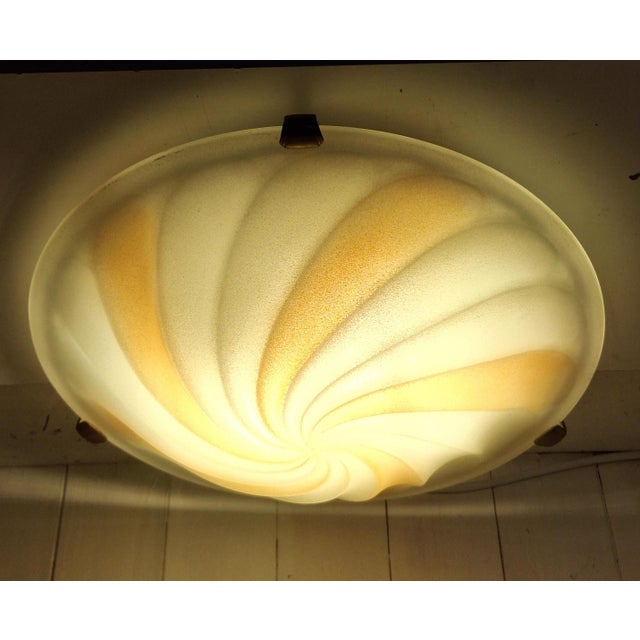 Vintage German Ceiling Lamp in Lightly Tinted and Segmented Relief Glass from Bonalux, 1990s For Sale - Image 3 of 8
