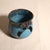 Handmade in Pennsylvania MudWorks Pottery Blue Stoneware Candle Holder With Sad Face For Sale In Tulsa - Image 6 of 11