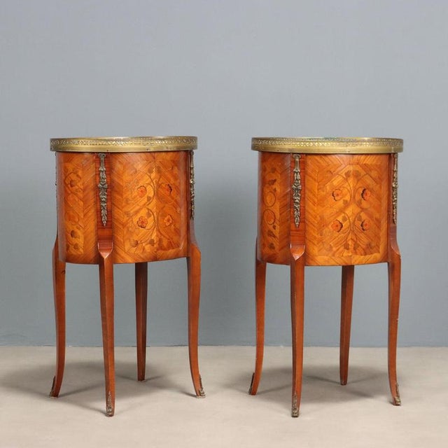 Napoleon III Oval Nightstands, Set of 2 For Sale - Image 10 of 11