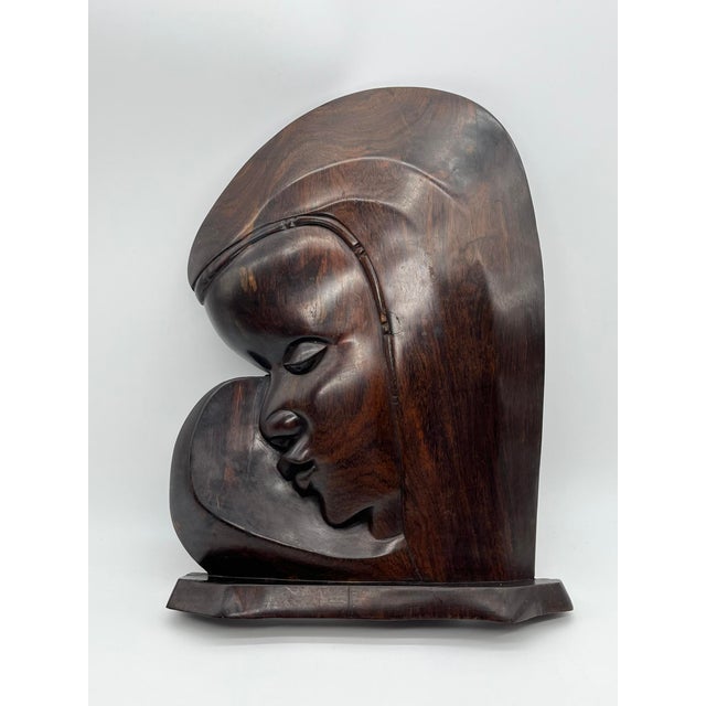 African Maasai Sculpture in Makassar Ebony, 1970s For Sale - Image 4 of 14