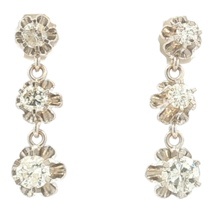 Mid 20th Century Pair of Diamond Drop Earrings
