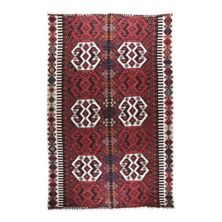1940s Authentic Tribal Handwoven Kilim for Floor – Family Made Stitched Together - 6' 5'' X 13' 11'' For Sale