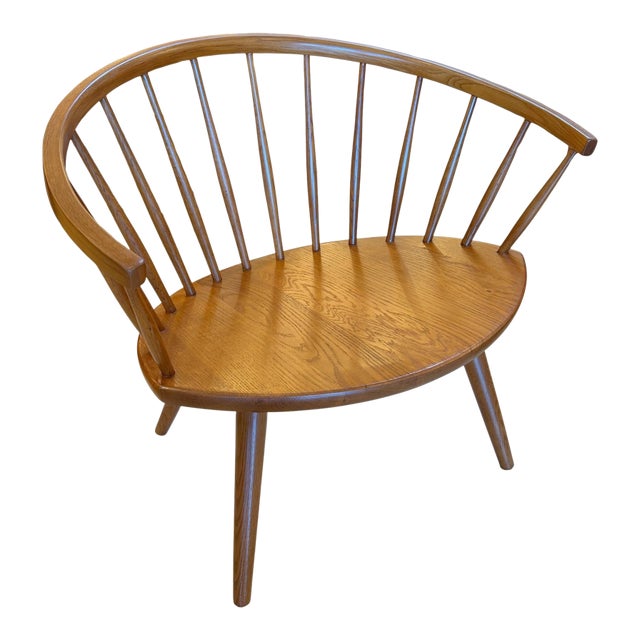 1950s Scandinavian Modern Yngve Ekstrom Oak Arka Lounge Chair, Sweden For Sale