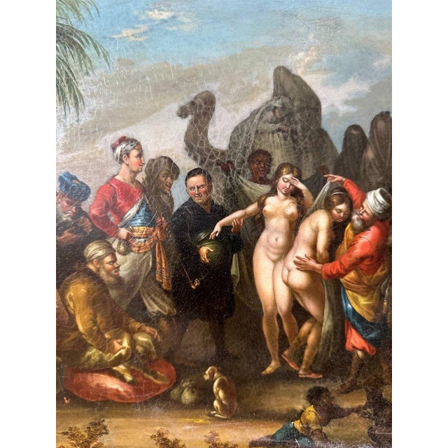 Metal J. Muller, The Slave Market, 19th Century, Oil Painting on Copper Plate For Sale - Image 7 of 9