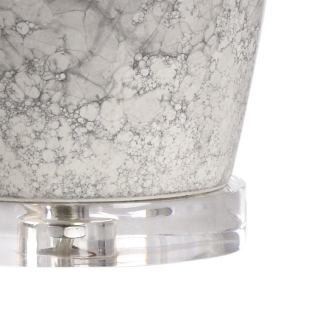 Faux light gray marble italian ceramic 33.5h x 5.8w x 5.8d Shade Dimensions: top(14) bottom(18) side(12)