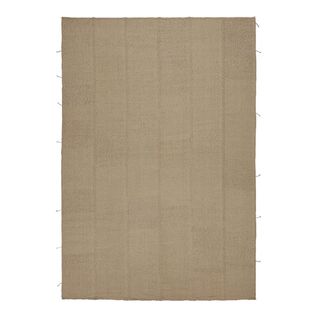 Rug & Kilim’s Contemporary Kilim in Beige With Muted Textural Stripes For Sale