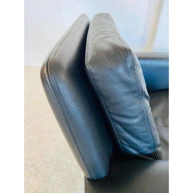 Vintage Danish Black Leather Swivel Chair by Georg Thams For Sale - Image 13 of 18