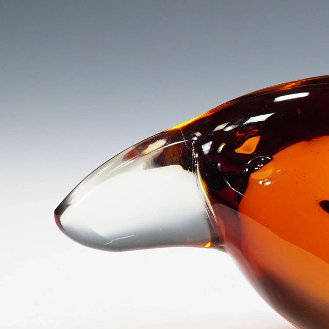 Sculpture of a Toucan Designed by Lvio Seguso ca. 1960s A heavy sculpture of a toucan in orange and clear glass. Designed...