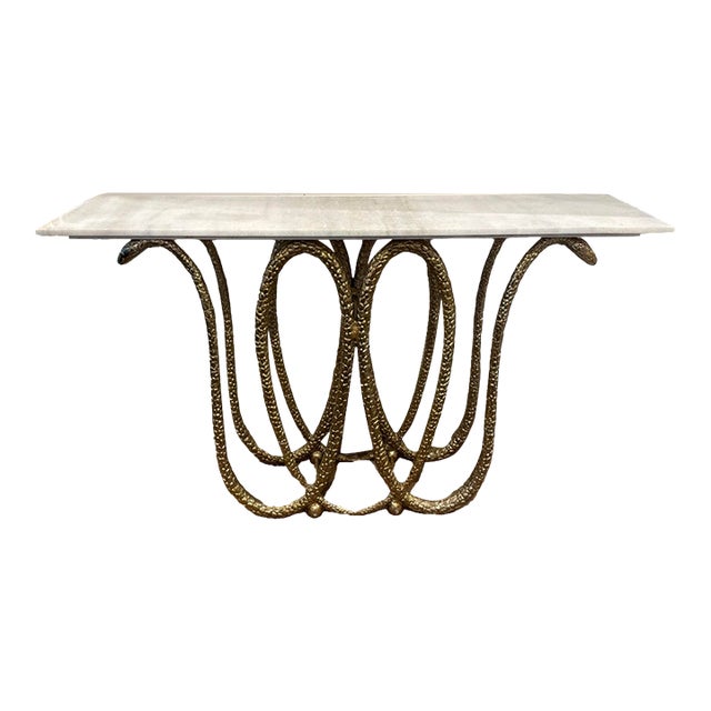 Sagebrook Home Snake Console Marble Top For Sale