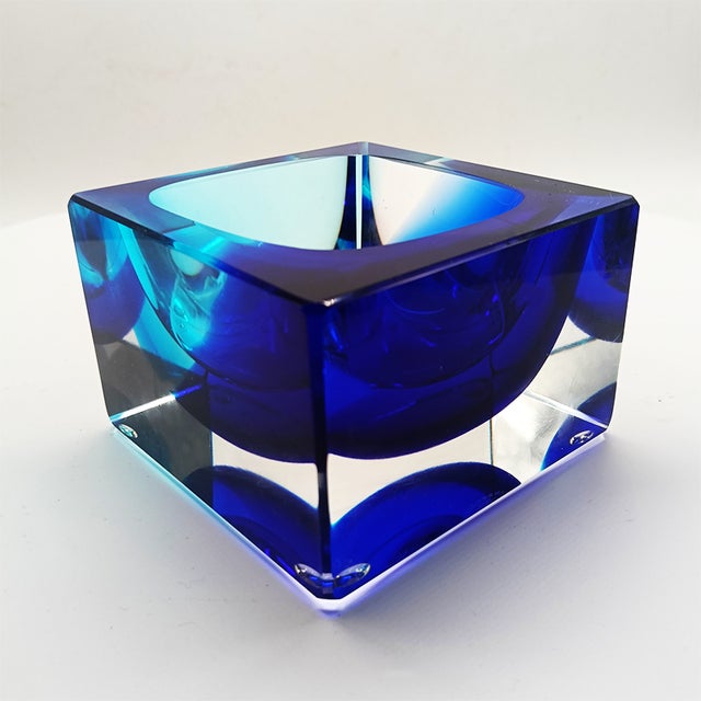 Flavio Poli Vintage Square Ashtray in Murano Glass by Flavio Poli for Seguso, 1970s For Sale - Image 4 of 11
