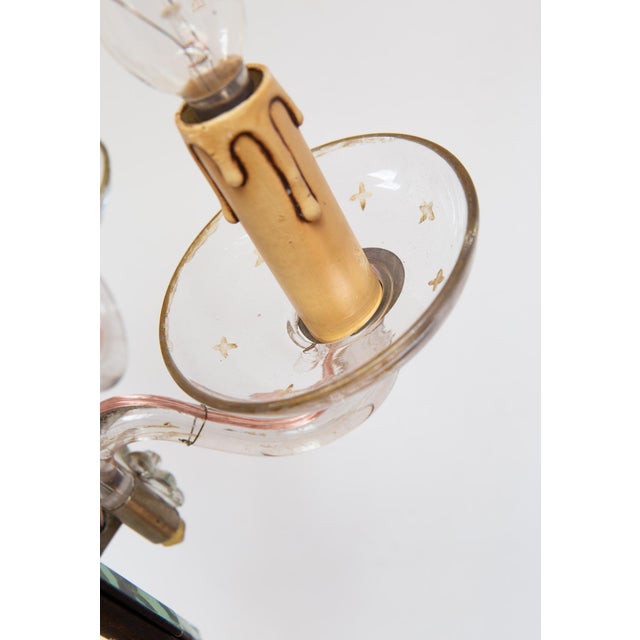 Large Venetian-Style Mirror and Glass Wall Sconce, 1950s For Sale - Image 11 of 12