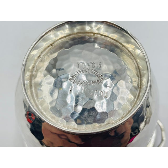 1980s Emilia Castillo Silver-Plated Bowl & Cup Set With Sculptural Worm Handles For Sale - Image 15 of 18