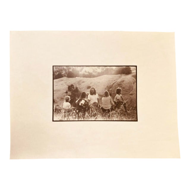 Original Black White Photograph, Group in Field, Unknown Photographer. Possibly 1960’s-70’s Image 7” X 5” Bin#150 For Sale