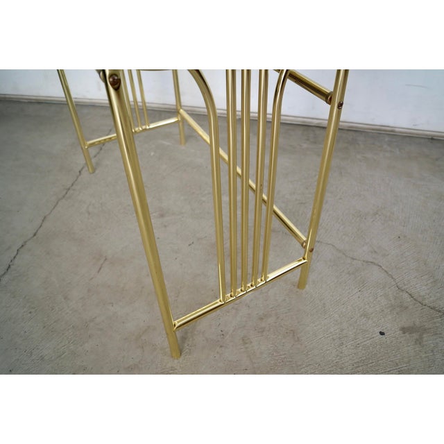 1970’s Art Deco Brass Tilt Mirror Vanity For Sale - Image 11 of 12