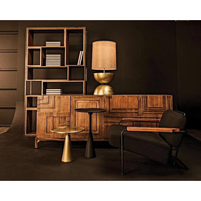 Hiro Short Side Table, Metal with Brass Finish For Sale In Los Angeles - Image 6 of 6