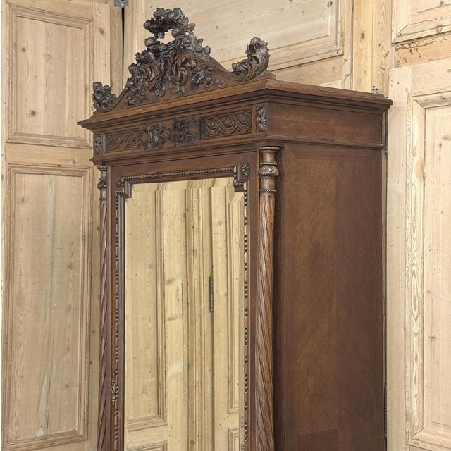 19th Century French Louis XVI Walnut Armoire For Sale - Image 16 of 18