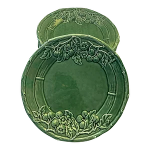 Vintage Verti Green Dinner Plates-A Set