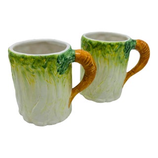 Vintage Italian Celery and Carrot Mugs For Sale